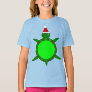 Niedliche Weihnachtsschildkröte mit blühender Musc T-Shirt