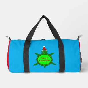 Niedliche Weihnachtsschildkröte mit Blumenmotiv-Mu Duffle Bag