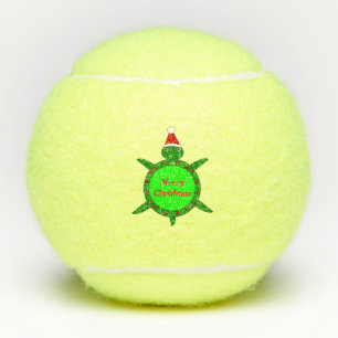 Niedliche Weihnachtsschildkröte mit Blumenmotiv-Mu Tennisbälle