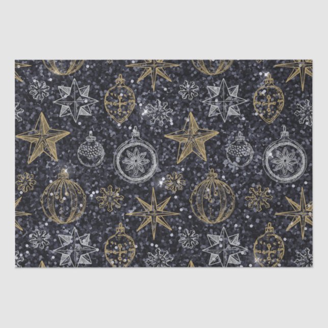 Niedliche Weihnachtsschmuck Black Seidenpapier (Vorderseite)