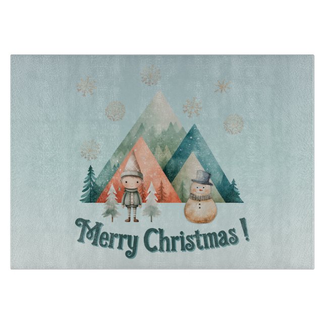 Niedliche Weihnachtsschmuck Schneidebrett (Vorderseite)