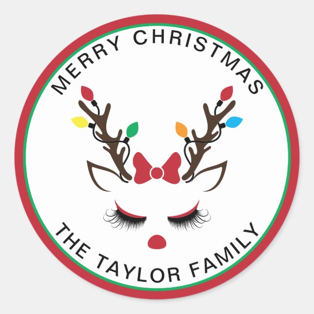 Niedliche Weihnachtsschmuckfigur Runder Aufkleber (Vorderseite)