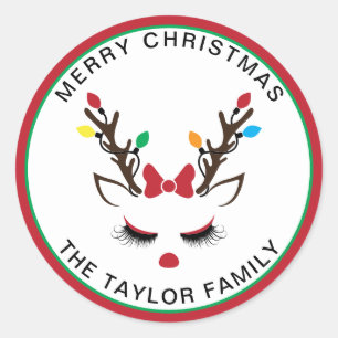 Niedliche Weihnachtsschmuckfigur Runder Aufkleber
