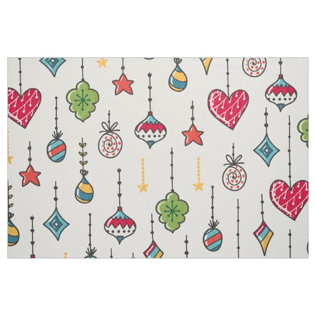 Niedliche Weihnachtsschmuckmuster Stoff (Fat Quarter (45,7 x 55,9 cm))