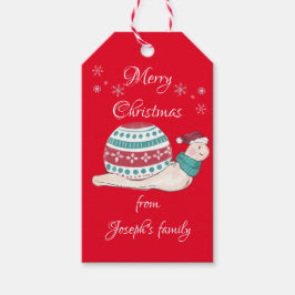 Niedliche Weihnachtsschnecke Geschenkanhänger