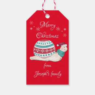 Niedliche Weihnachtsschnecke Geschenkanhänger