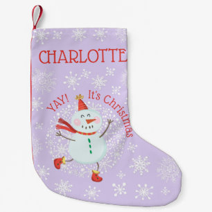 Niedliche Weihnachtsschneeflöcke Personalisiert Kleiner Weihnachtsstrumpf