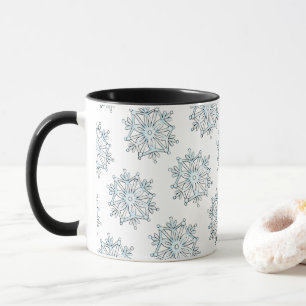 Niedliche Weihnachtsschneeflocken, Winterschnee Bl Tasse