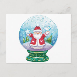 Niedliche Weihnachtsschneeglobe Weihnachtsmann, St Feiertagspostkarte