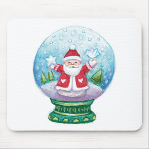 Niedliche Weihnachtsschneeglobe Weihnachtsmann, St Mousepad