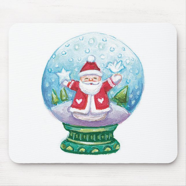 Niedliche Weihnachtsschneeglobe Weihnachtsmann, St Mousepad (Vorne)