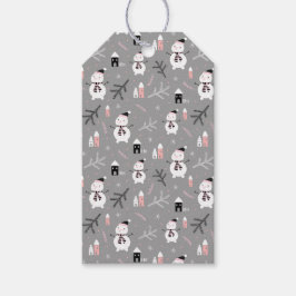 Niedliche Weihnachtsschneemännchen-Tags Geschenkanhänger