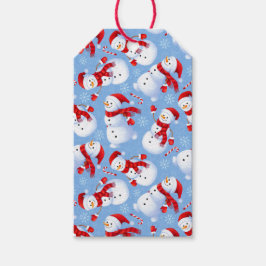Niedliche Weihnachtsschneemänner Geschenkanhänger
