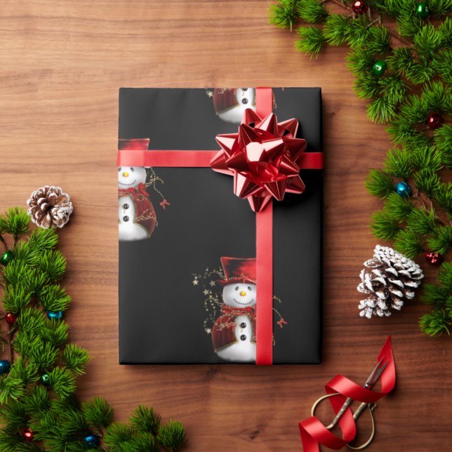 Niedliche Weihnachtsschneemänner Geschenkpapier (Von Creator hochgeladen)
