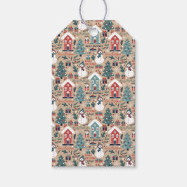 Niedliche Weihnachtsschneemänner, Weihnachtsbaumen Geschenkanhänger