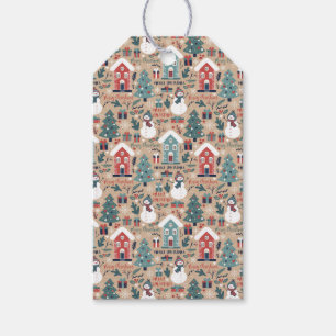 Niedliche Weihnachtsschneemänner, Weihnachtsbaumen Geschenkanhänger