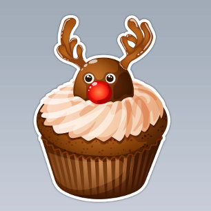Niedliche Weihnachtsschokolade Aufkleber