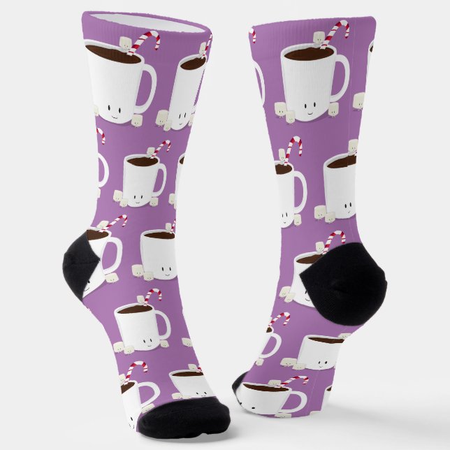 Niedliche Weihnachtsschokolade Heiße Kakao Socken (Gewinkelt)