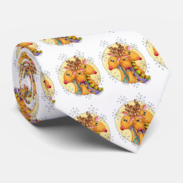 Niedliche Weihnachtsschreie Tragen von Sternen Krawatte (Gerollt)