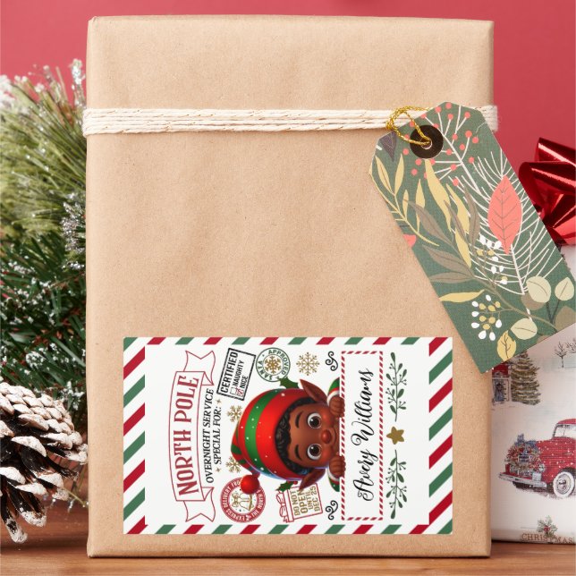 Niedliche Weihnachtssonderlieferung von Sant Rechteckiger Aufkleber (Feiertag)