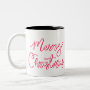 Niedliche Weihnachtsstickertypografie, Zweifarbige Tasse