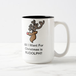 Niedliche WeihnachtsTasse für Rotwild-Jäger Zweifarbige Tasse