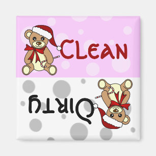 Niedliche Weihnachtsteddy-Bärn-saubere schmutzige Magnet
