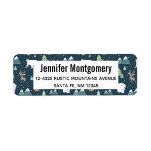 Niedliche Weihnachtstiere Rustikales Muster