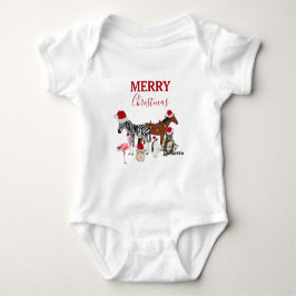 Niedliche Weihnachtstiere Weihnachtsmannmützen Lig Baby Strampler