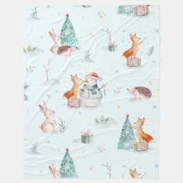 Niedliche Weihnachtstiermuster Fleecedecke