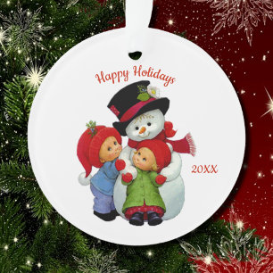Niedliche Weihnachtstots mit Frau Snowman Acrylic Ornament