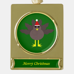 Niedliche WeihnachtsTürkei Maßgeschneiderte Orname Banner-Ornament Gold