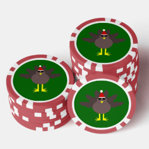 Niedliche WeihnachtsTürkei Pokerchips