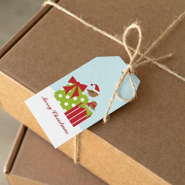 Niedliche Weihnachtsvögel Geschenkanhänger (Von Creator hochgeladen)