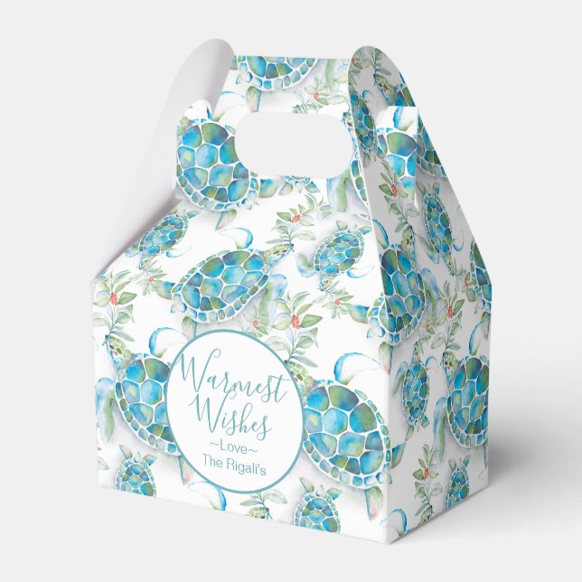 Niedliche Weihnachtswasserschildkröte Geschenkschachtel (Vorderseite)