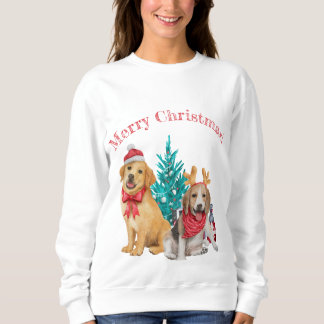 Niedliche Weihnachtswelpen Sweatshirt