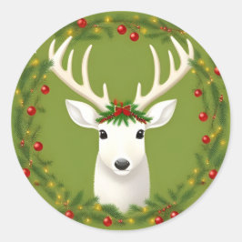 Niedliche Weihnachtswild Runder Aufkleber
