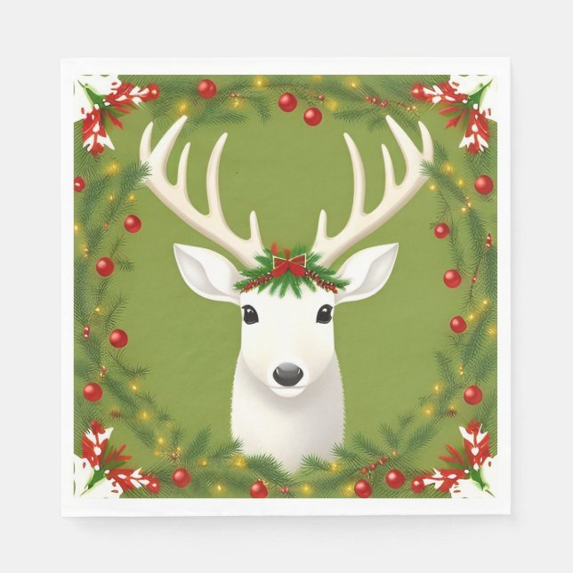 Niedliche Weihnachtswild Serviette (Vorderseite)