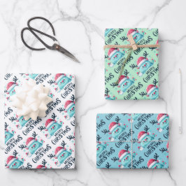 Niedliche Weihnachtswrapping Paper Sheets Geschenkpapier Set
