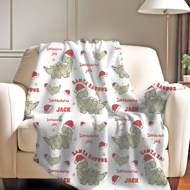 Niedliche Weihnachtszeit Dinosaurier Santasaurus N Fleecedecke (
Cute Christmas Dinosaur Santasaurus Name Fleece Blanket)