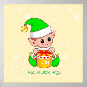 Niedliche Weihnachtszeit Natur Angelic Elf Poster