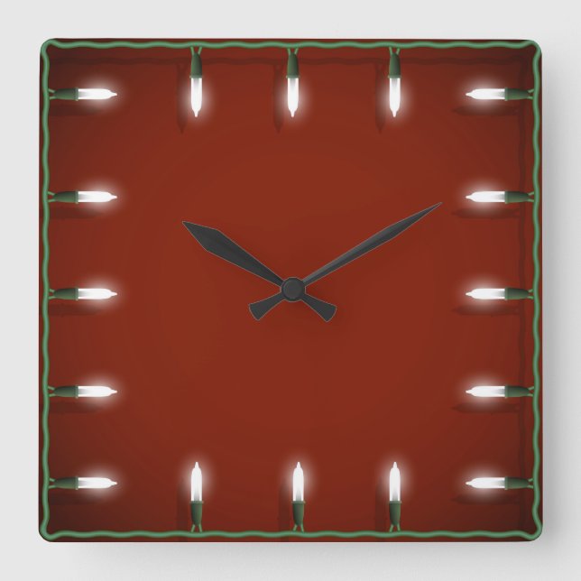 Niedliche Weihnachtszeit Quadratische Wanduhr (Vorderseite)