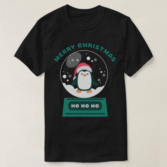 Niedliche Weihnachtszeit "Snow Globe Penguin" Graf T-Shirt (Design vorne)