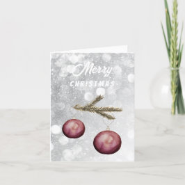 Niedliche Weihnachtszweige und -bälle Feiertagskarte