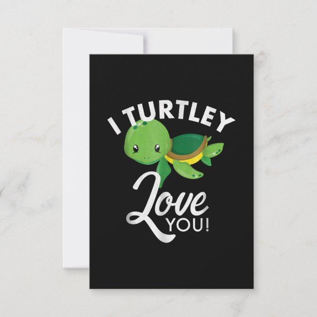 Niedliche Weine Turtle I Turtley Liebe Sie Einladung (Vorderseite)