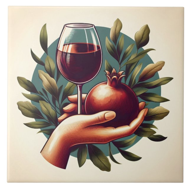 Niedliche Weinliebhaber, die Zuhause machen Fliese (Vorderseite)