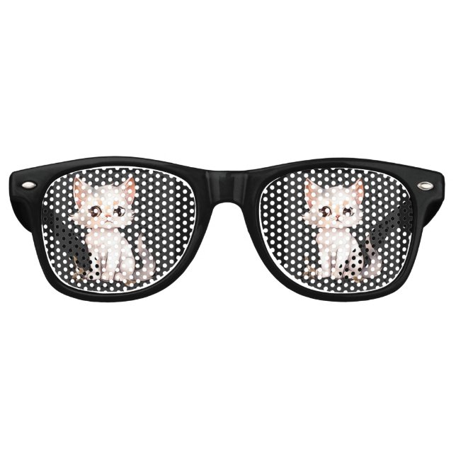 NIEDLICHE WEISSE CAT-PARTY-SUNGLASSEN PARTYBRILLE (Vorderseite)