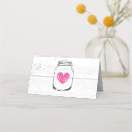 Niedliche, weiße Holzstruktur gefaltete Hochzeitsz Platzkarte