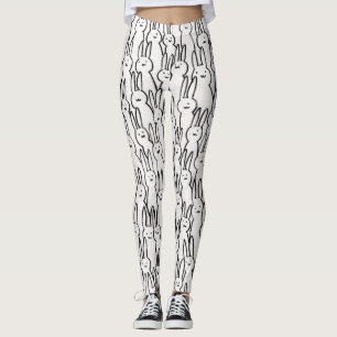 Niedliche weiße Kaninchen Leggings