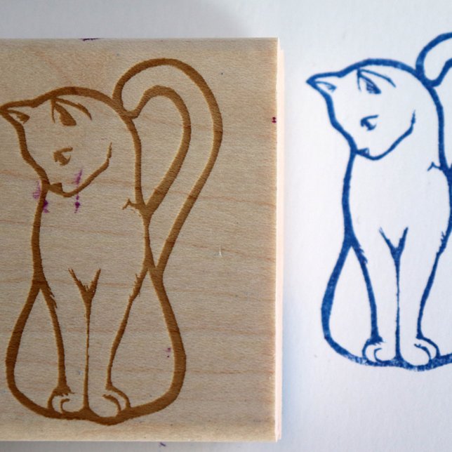 Niedliche weiße Katze Gummistempel (Von Creator hochgeladen)
